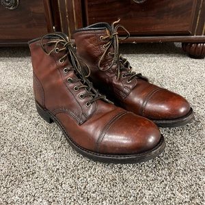 Frye Logan Cap Toe boots, made in USA